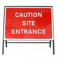 CAUTION SITE ENTRANCE' Sign - Zintec Metal Sign Face | 1050x750mm