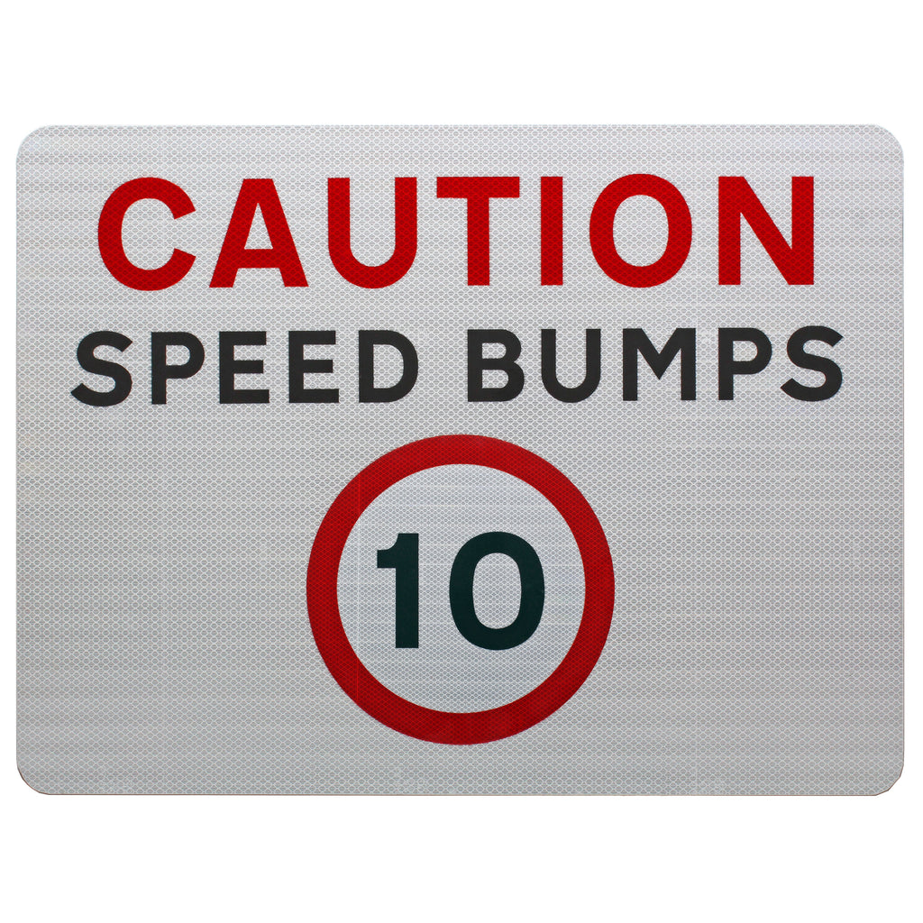 Caution Speed Bumps 10mph Advisory Sign - Wall Mount