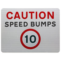 Caution Speed Bumps 10mph Advisory Sign - Wall Mount