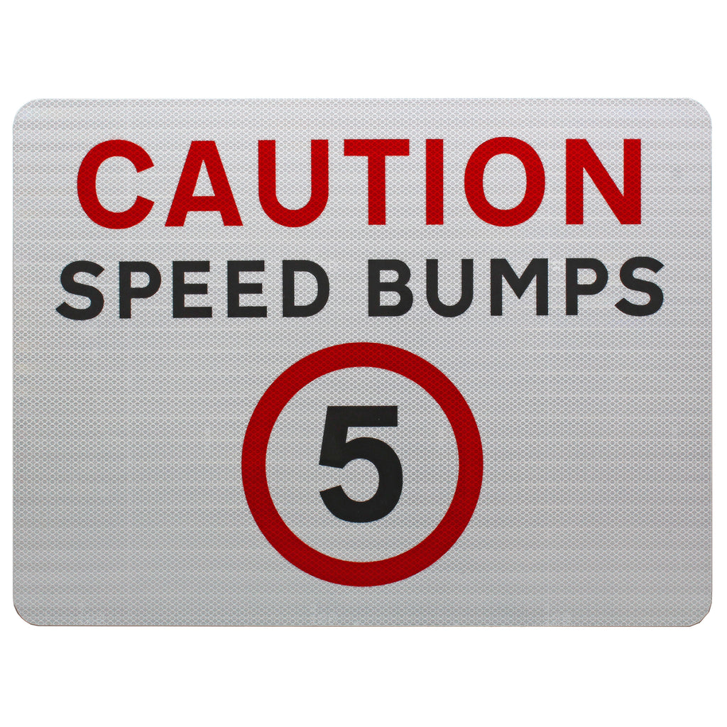 Caution Speed Bumps 5mph Advisory Sign - Wall Mount