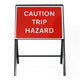 Caution Trip Hazard Sign - Zintec Metal Sign Face | 600x450mm