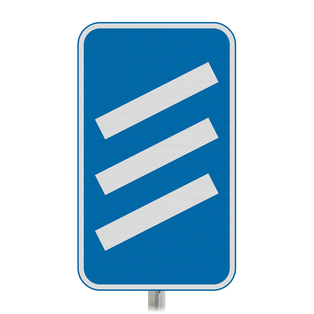 Count Down Marker 300 yds Post Mounted Sign - Diagram 823 R2/RA2 (Face Only) (Blue & White / Right)