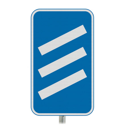 Count Down Marker 300 yds Post Mounted Sign - Diagram 823 R2/RA2 (Face Only) (Blue & White / Right)