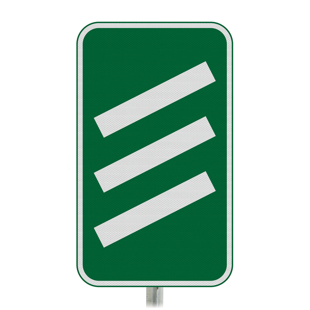 Count Down Marker 300 yds Post Mounted Sign - Diagram 823 R2/RA2 (Face Only) (Green & White / Right)