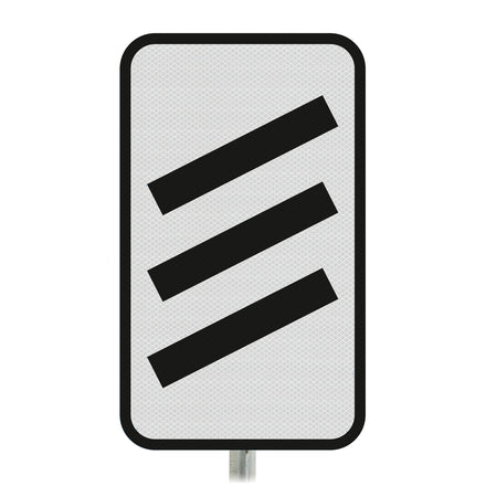 Count Down Marker 300 yds Post Mounted Sign - Diagram 823 R2/RA2 (Face Only) (White & Black / Right)