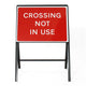 Crossing Not In Use Sign - Zintec Metal Sign Dia 7016 Face | 600x450mm