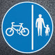 Cycles & Pedestrian Route Cyclists Keep Left Preformed Thermoplastic Road Marking