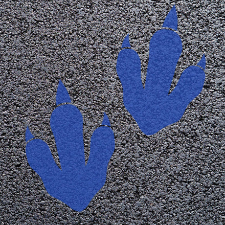 Animal Footprint Playground Markings (Pair) (Blue (Signal) - RAL 5005 / Dinosaur Footprint)