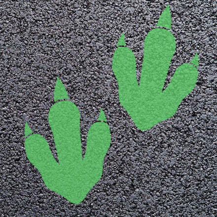 Animal Footprint Playground Markings (Pair) (Langley Green - 6018 / Dinosaur Footprint)