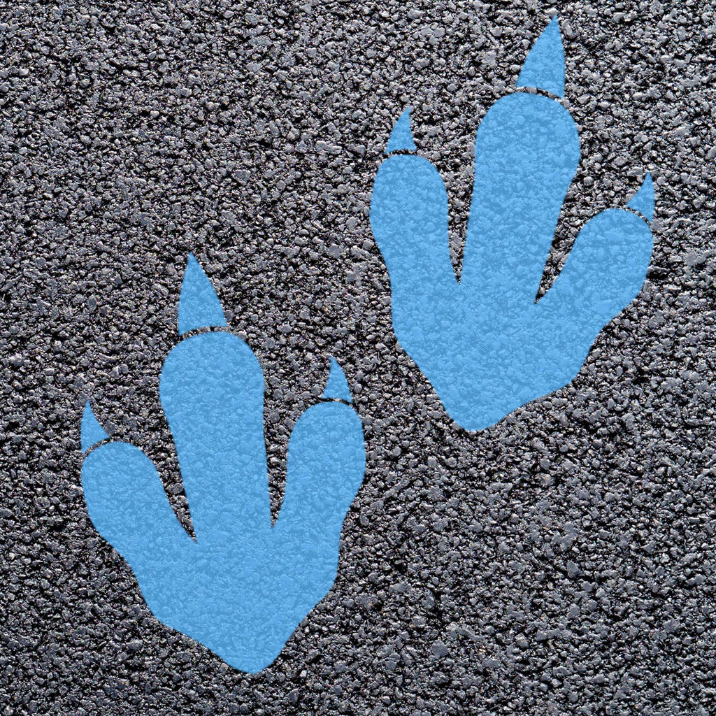 Animal Footprint Playground Markings (Pair) (Light Blue - RAL 5012 / Dinosaur Footprint)