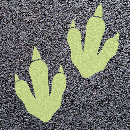 Animal Footprint Playground Markings (Pair) (Primrose - RAL 1016 / Dinosaur Footprint)