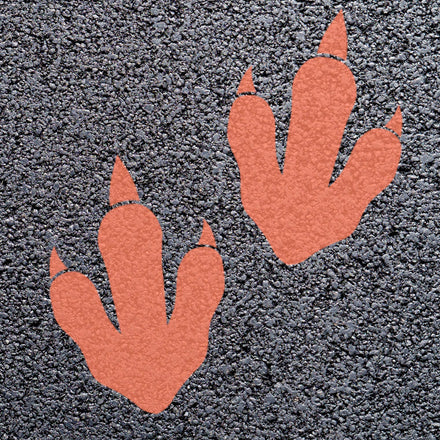 Animal Footprint Playground Markings (Pair) (Rainbow Orange - RAL 2012 / Dinosaur Footprint)