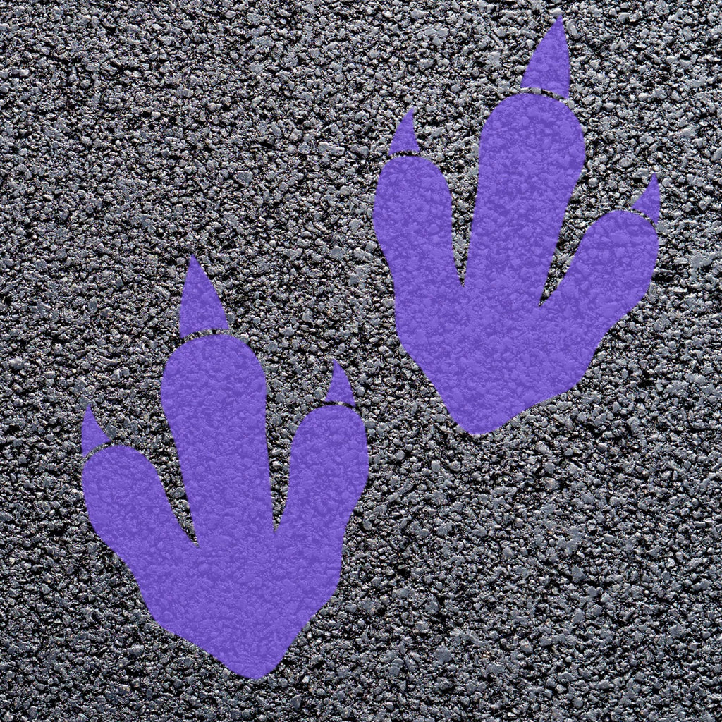 Animal Footprint Playground Markings (Pair) (Violet (Signal) - RAL 4008 / Dinosaur Footprint)