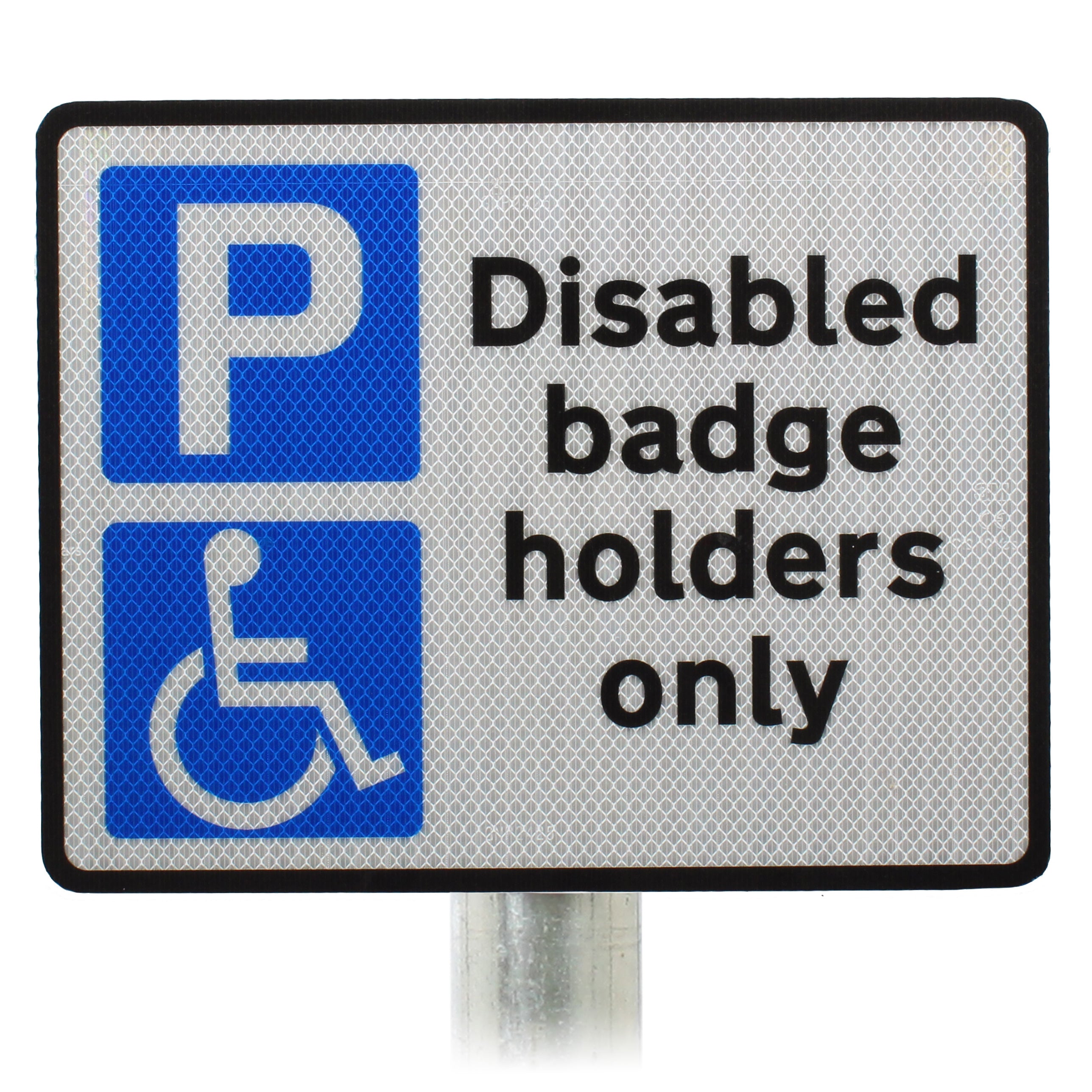 Disabled Badge Holders Only Sign Post Mounted R2 Dia 661A Start Safety UK disabled-badge-holders-only-sign-post-mounted-r2-dia-661a-start-safety-uk