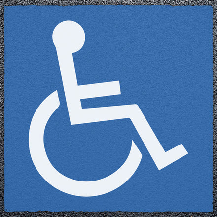 Disabled Road Sign For Parking Bays Thermoplastic (White / Blue / 800mm)