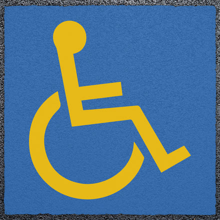 Disabled Road Sign For Parking Bays Thermoplastic (Yellow / Blue / 800mm)