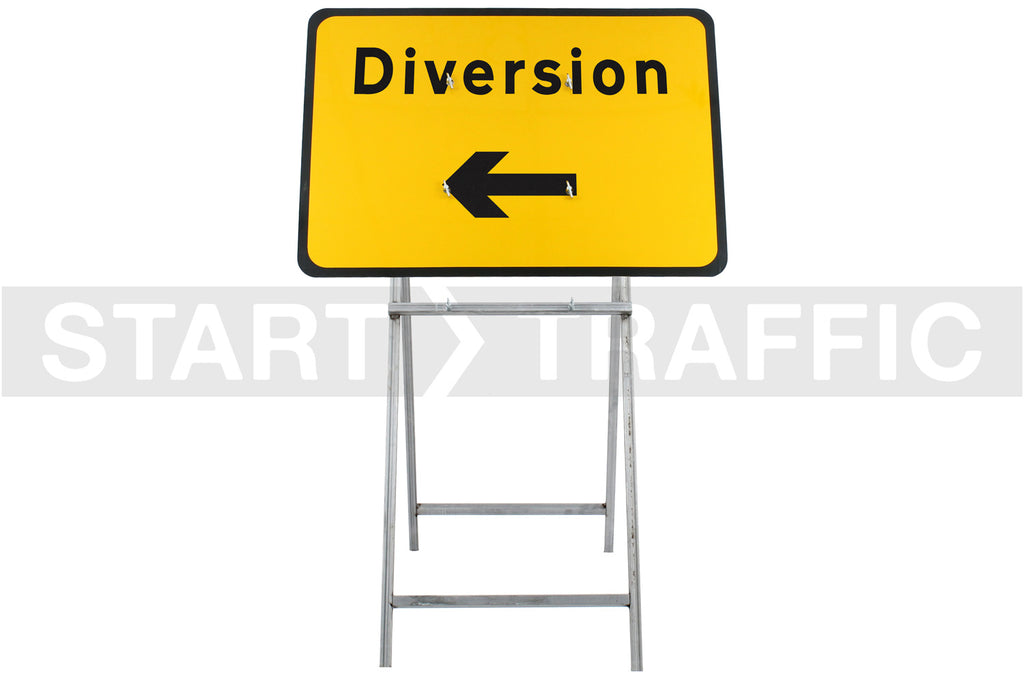 Diversion Left Sign Diagram 2702 | Quick Fit (face only) | 1050x750mm