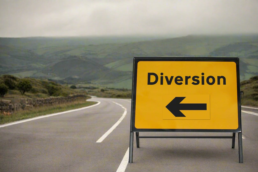 Diversion Sign With Reversible Arrow - Zintec Metal Sign Dia 2702 Face | 1050x750mm