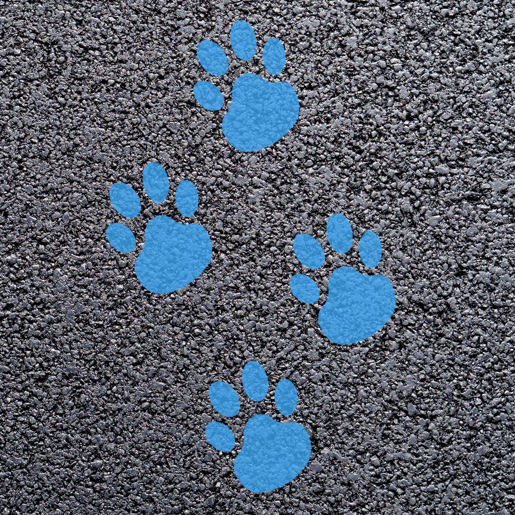 Animal Footprint Playground Markings (Pair) (Light Blue - RAL 5012 / Dog Footprint)