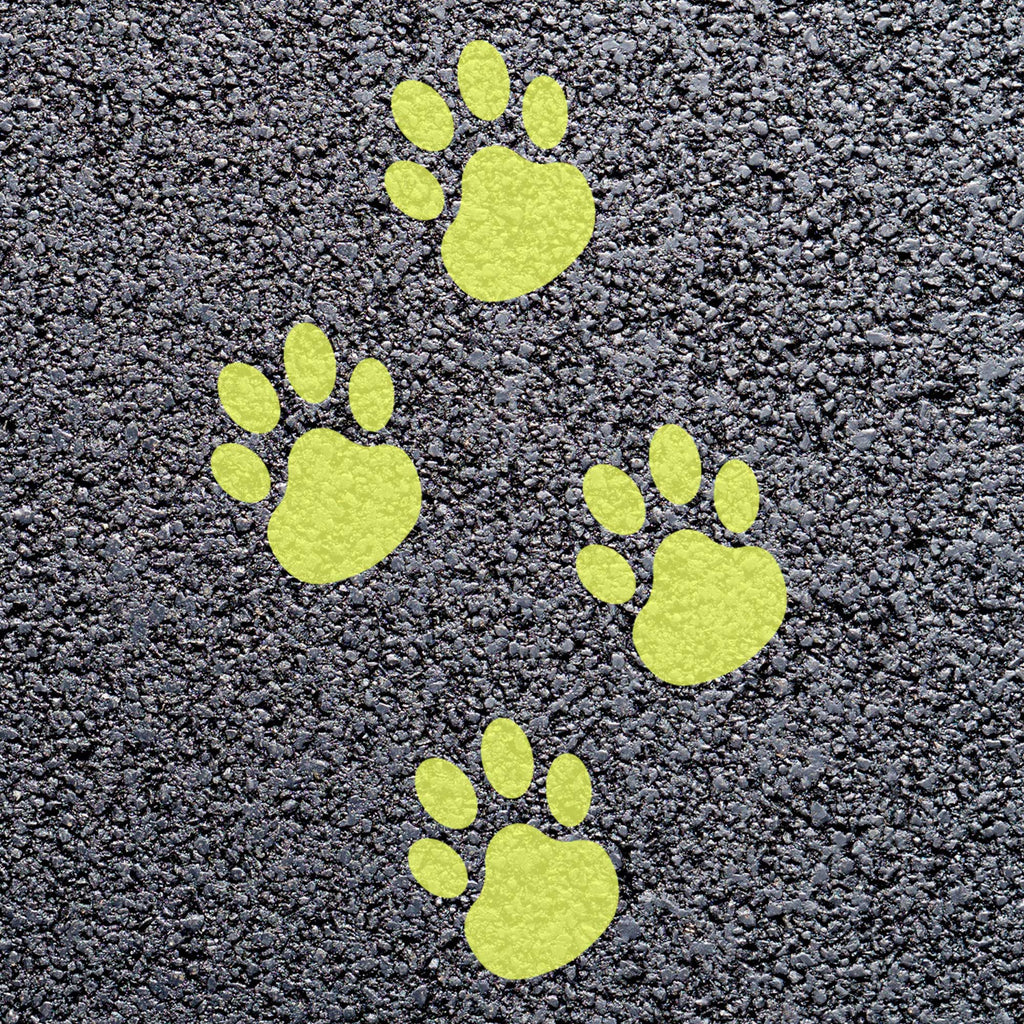 Animal Footprint Playground Markings (Pair) (Primrose - RAL 1016 / Dog Footprint)