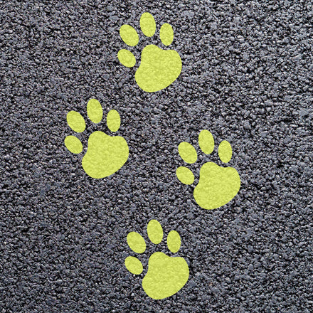 Animal Footprint Playground Markings (Pair) (Primrose - RAL 1016 / Dog Footprint)