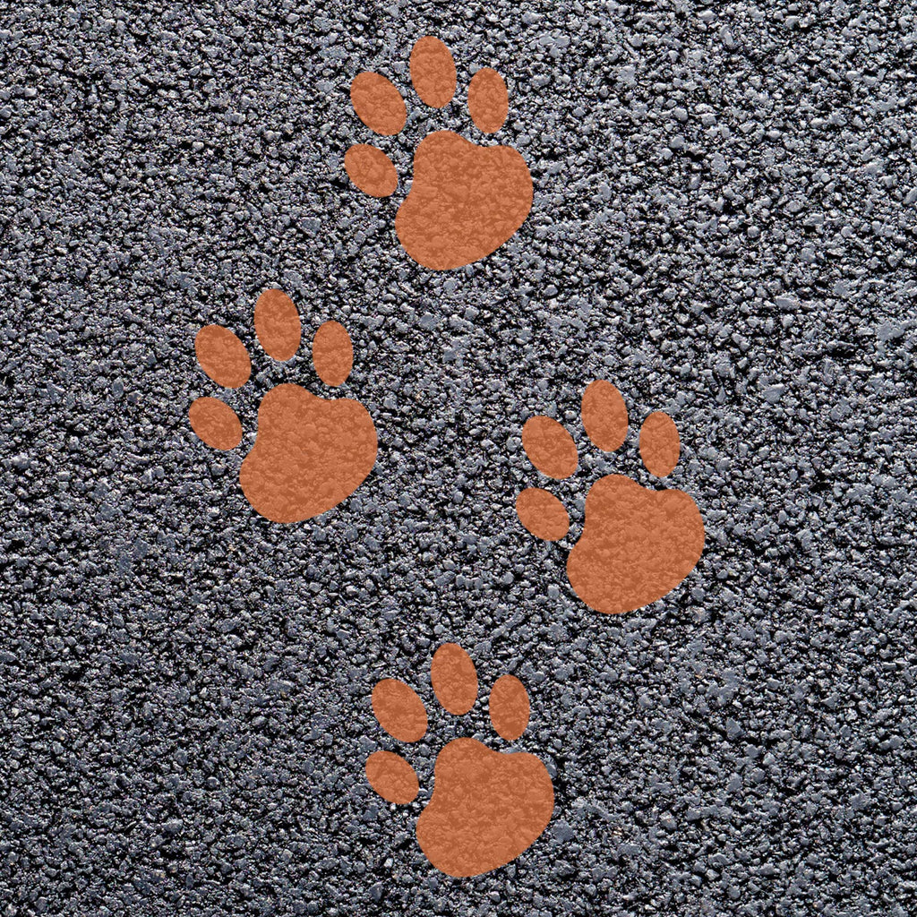 Animal Footprint Playground Markings (Pair) (Rainbow Orange - RAL 2012 / Dog Footprint)