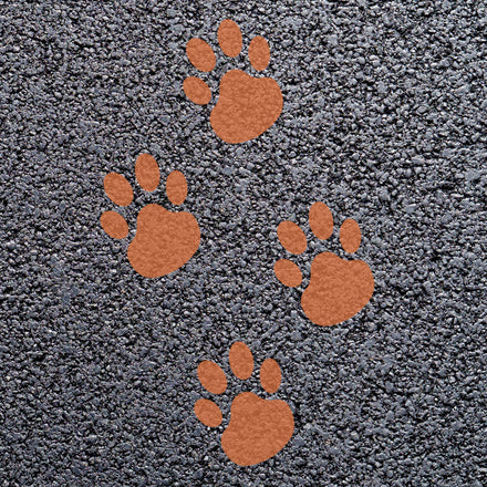 Animal Footprint Playground Markings (Pair) (Rainbow Orange - RAL 2012 / Dog Footprint)