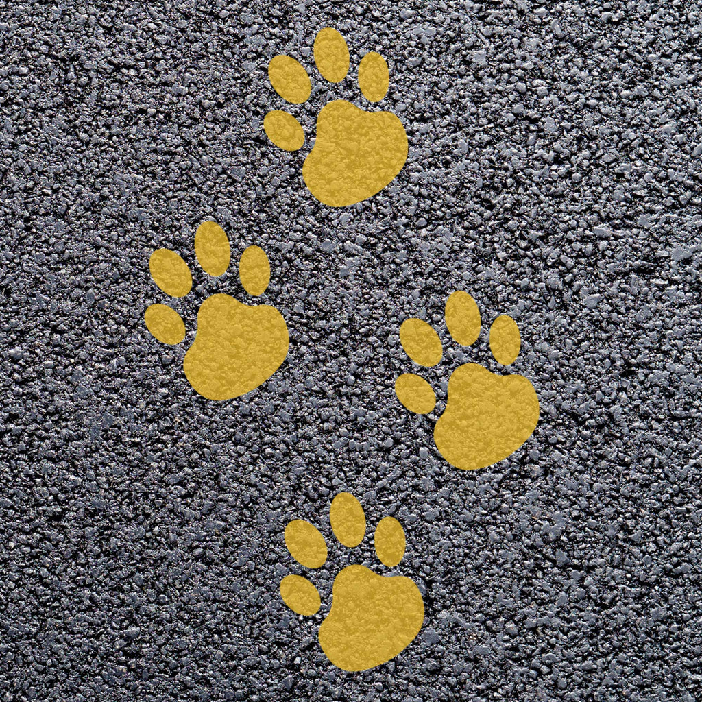 Animal Footprint Playground Markings (Pair) (Signal Yellow - RAL 1003 / Dog Footprint)