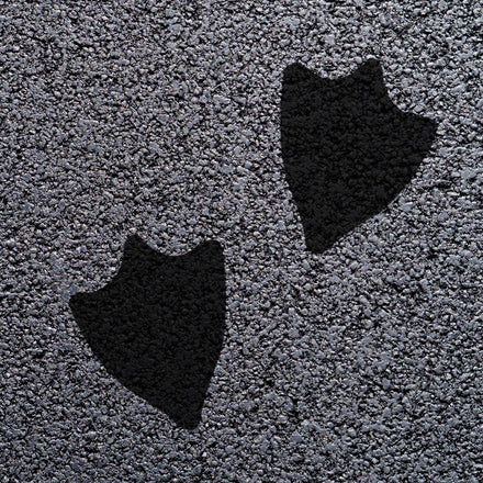 Animal Footprint Playground Markings (Pair) (Black (Jet) - RAL 9005 / Duck Footprint)