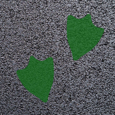 Animal Footprint Playground Markings (Pair) (Chrome Oxide - RAL 6010 / Duck Footprint)