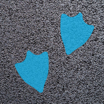 Animal Footprint Playground Markings (Pair) (Light Blue - RAL 5012 / Duck Footprint)