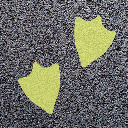 Animal Footprint Playground Markings (Pair) (Primrose - RAL 1016 / Duck Footprint)