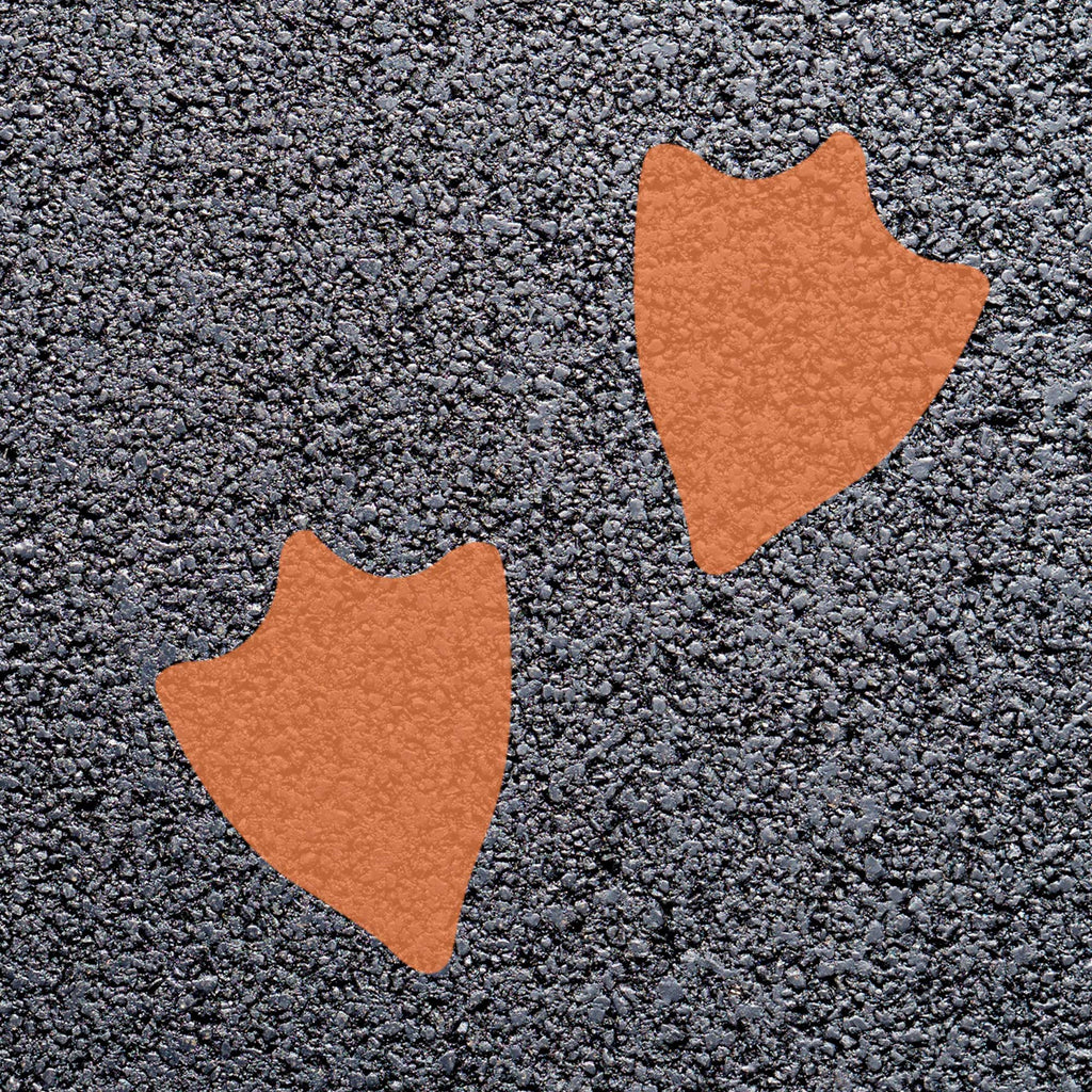 Animal Footprint Playground Markings (Pair) (Rainbow Orange - RAL 2012 / Duck Footprint)