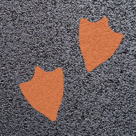 Animal Footprint Playground Markings (Pair) (Rainbow Orange - RAL 2012 / Duck Footprint)