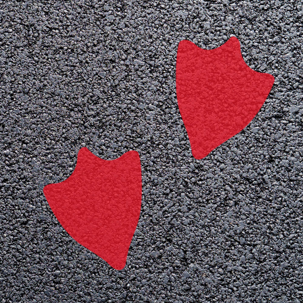 Animal Footprint Playground Markings (Pair) (Traffic Red - RAL 3020 / Duck Footprint)