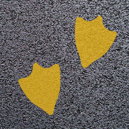 Animal Footprint Playground Markings (Pair) (Signal Yellow - RAL 1003 / Duck Footprint)