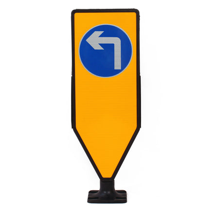 Solar Duraflex Self Righting Traffic Bollard | Multiple Options (Turn Left Ahead (D609) / No Sticker)