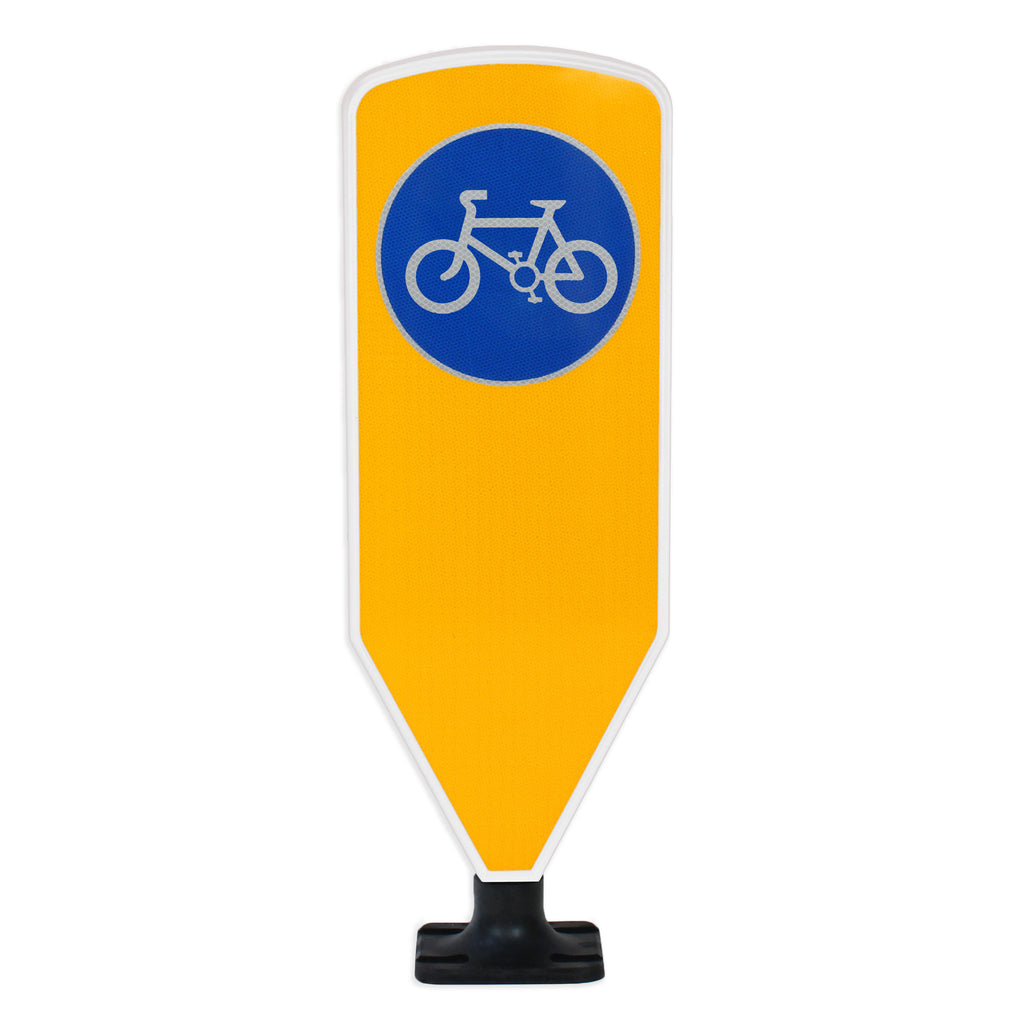 Duraflex Self Righting Traffic Bollard | Multiple Options (Cycle Route (D955) / White / No Sticker)