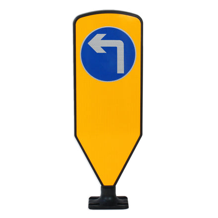 Duraflex Self Righting Traffic Bollard | Multiple Options (Turn Left Ahead (D609) / Black / No Sticker)