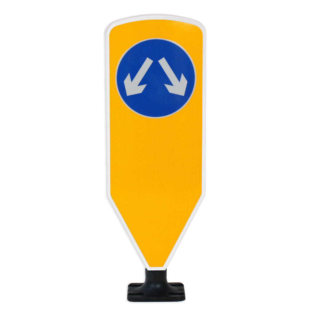 Duraflex Self Righting Traffic Bollard | Multiple Options (Pass Either Side (D611) / White / No Sticker)