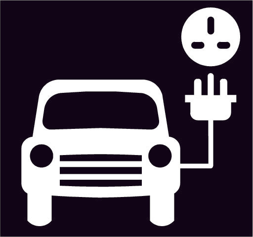 Electric Vehicle Recharging Point ThermoPlastic Marking S65 (White / Black)