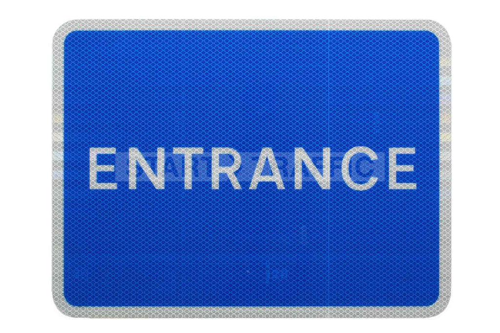 Blue Entrance Sign Post Mounted Various Sizes R2/RA2