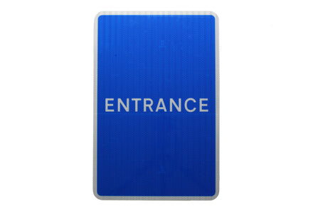 Blue Entrance Sign Post Mounted Various Sizes R2/RA2 (400x600mm)