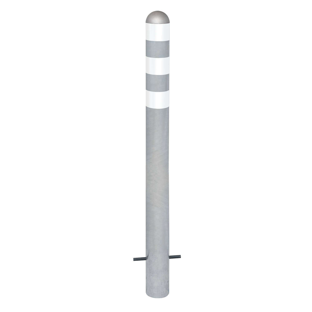 Traffic Line EV Charging Point Protection Bollard | Stainless Steel (Sub-Surface Mounted / White)