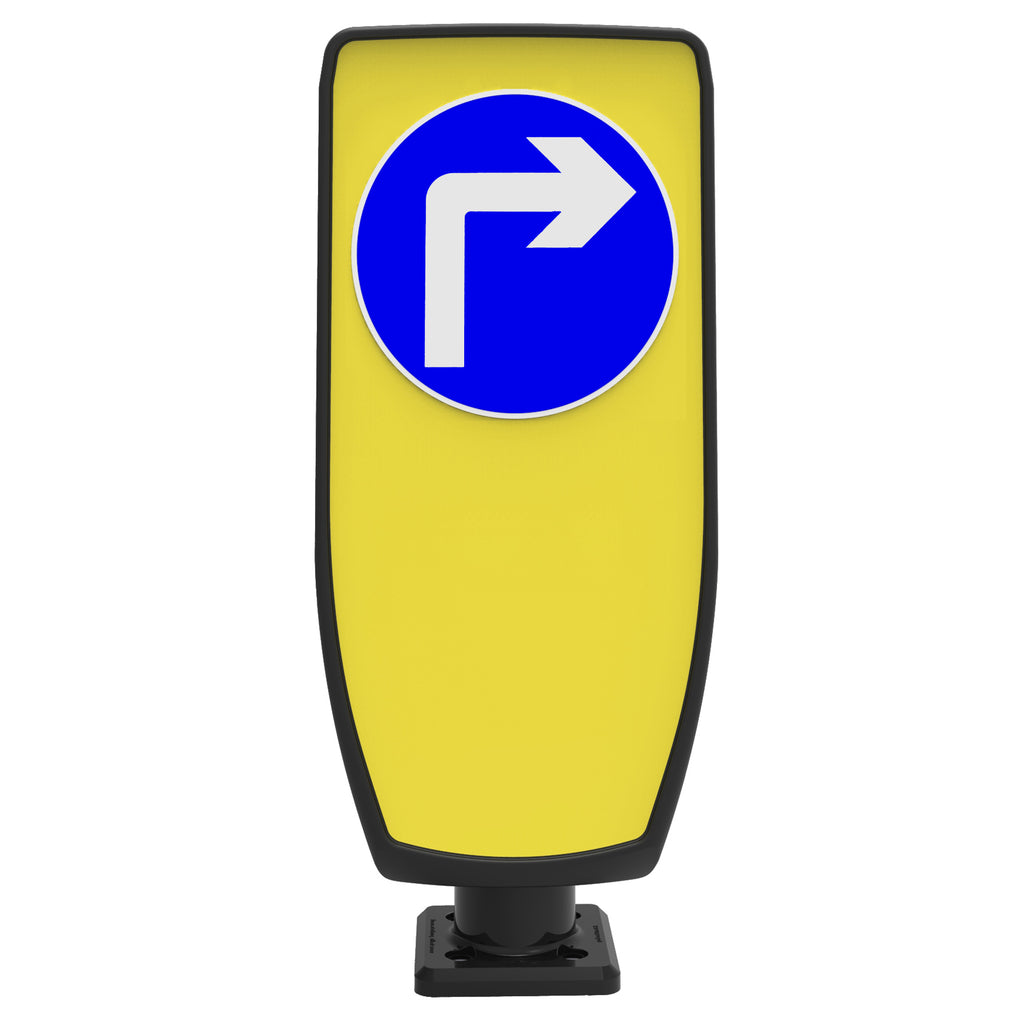 ST EVO-S Bollard Self Righting Solar Traffic Bollard (Turn Right Ahead (D609) / No Sticker)