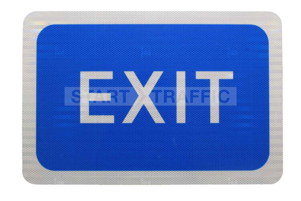 Blue Car Park Exit Sign (Without Arrow) Post Mounted R2/RA2