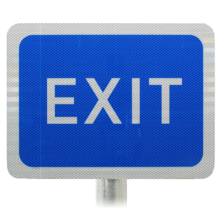 Blue Car Park Exit Sign (Without Arrow) Post Mounted R2/RA2 (400x300mm)