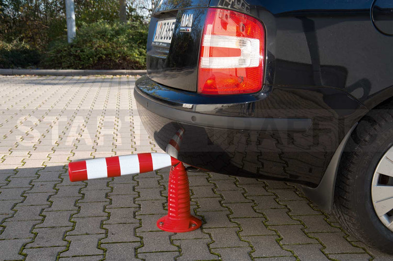 Flexible Bollard being hit by car