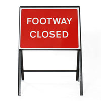 Footway Closed Sign - Zintec Metal Sign Face (Footpath Closed) | 600x450mm