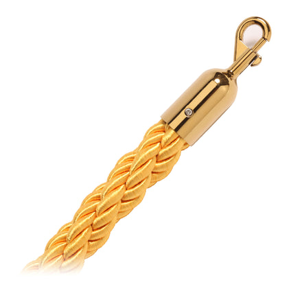 Braided Rope Barriers Available In Multiple Colours & Lengths (Gold / Polished Brass / 1.8metre)